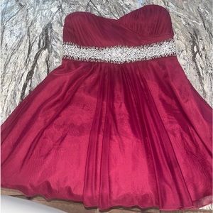 David’s Bridal Strapless rhinestone dress